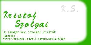 kristof szolgai business card